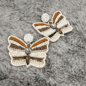 Elegant Butterfly Beaded Earrings